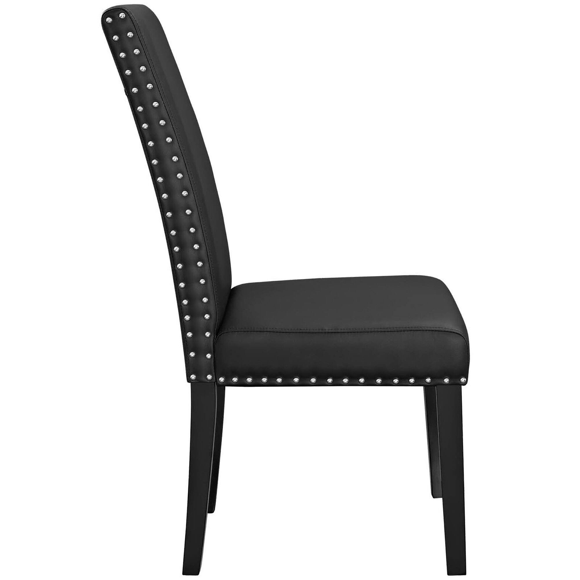 Left. Modway - Parcel Vinyl Dining Side Chair Set of 2 by Modway - Black.