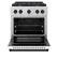 Angle. ZLINE - ZLINE Autograph 30" Paramount Dual Fuel Range with Black Accents (SDRZ-WM-30-MB) - White.