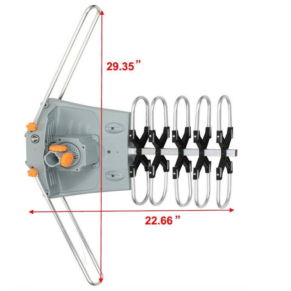 Alt View 3. Winado - 990 Mile Outdoor TV Antenna Motorized Amplified HDTV 1080P 4K 36dB 360° Rotation（The pole is not included) - Gray.