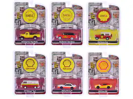 "Shell Oil Special Edition" Series 2 Set of 6 pieces 1/64 Diecast Model Cars by Greenlight - Multicolor
