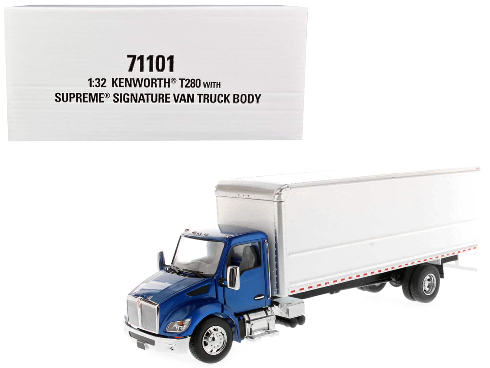 "Kenworth T280 with Supreme Signature Van Truck Body Blue and White ""Transport Series"" 1/32 Model by Diecast Masters" price history on PriceWatchPro
