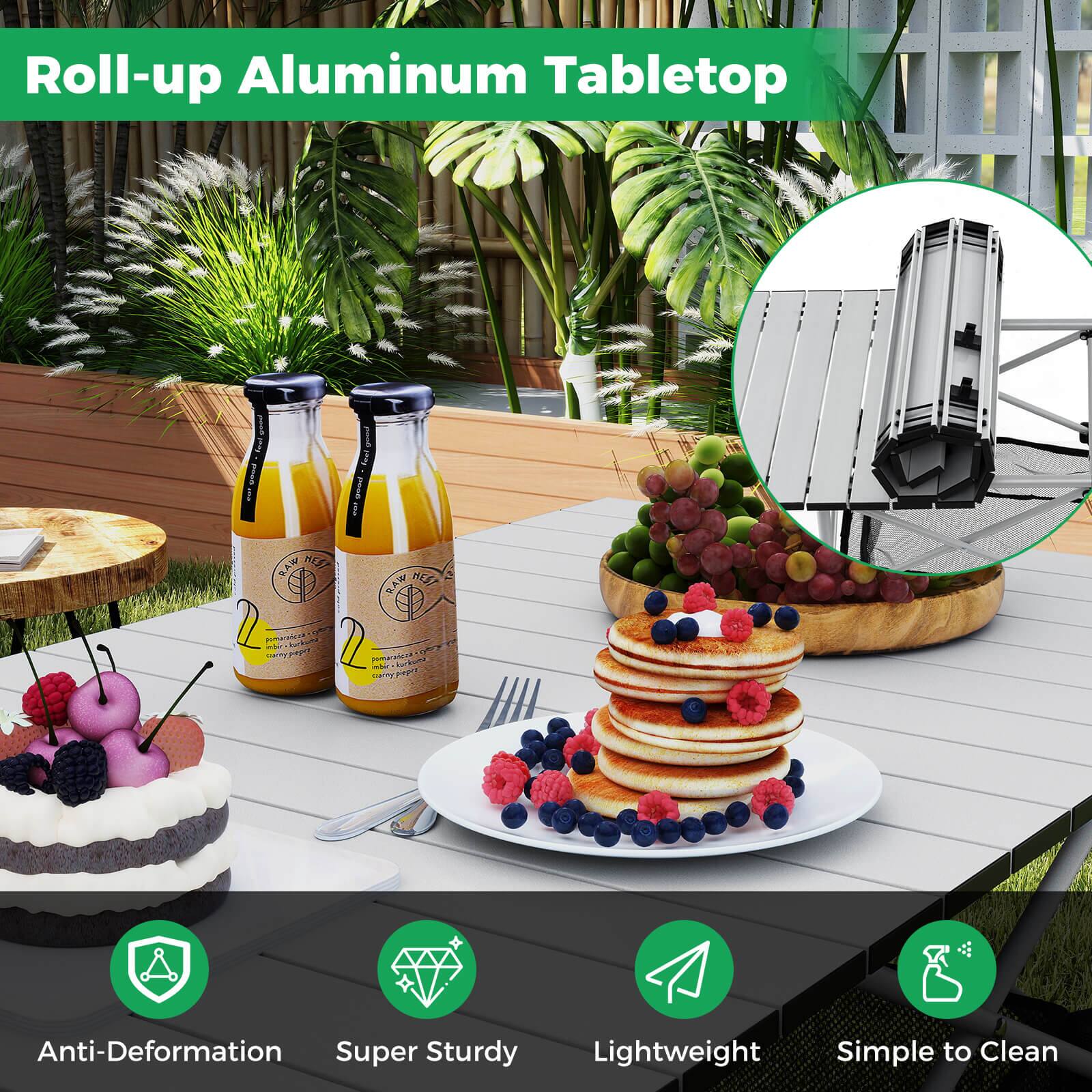 Roll-up Aluminum Tabletop

- Anti-Deformation
- Super Sturdy
- Lightweight
- Simple to Clean