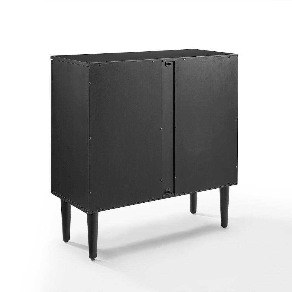 Angle. Crosley Furniture - Everett Storage Cabinet - Matte Black.
