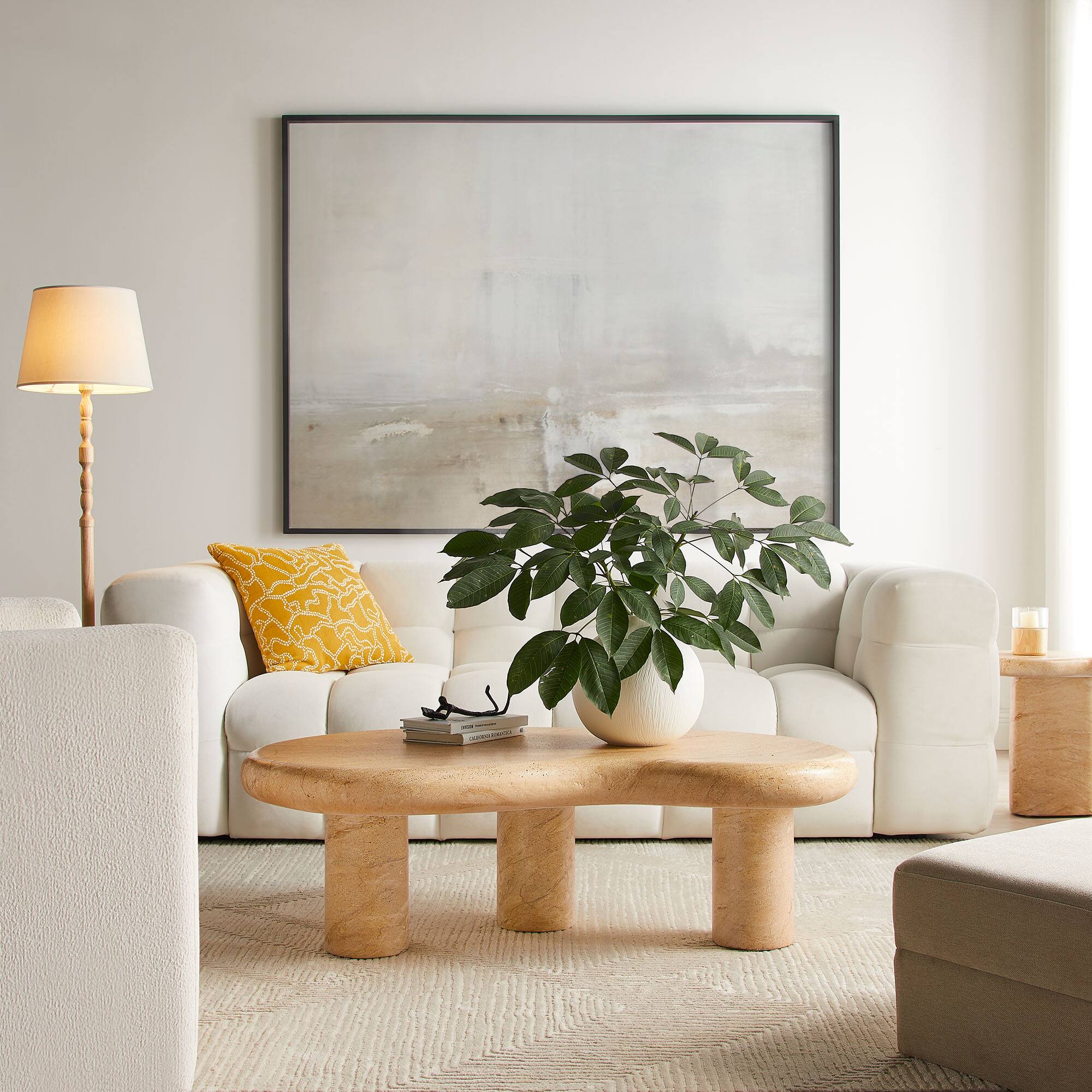 Alt View 5. Modway - Elowen Indoor - Outdoor Patio Textured Faux Travertine Coffee Table by Modway - Travertine.