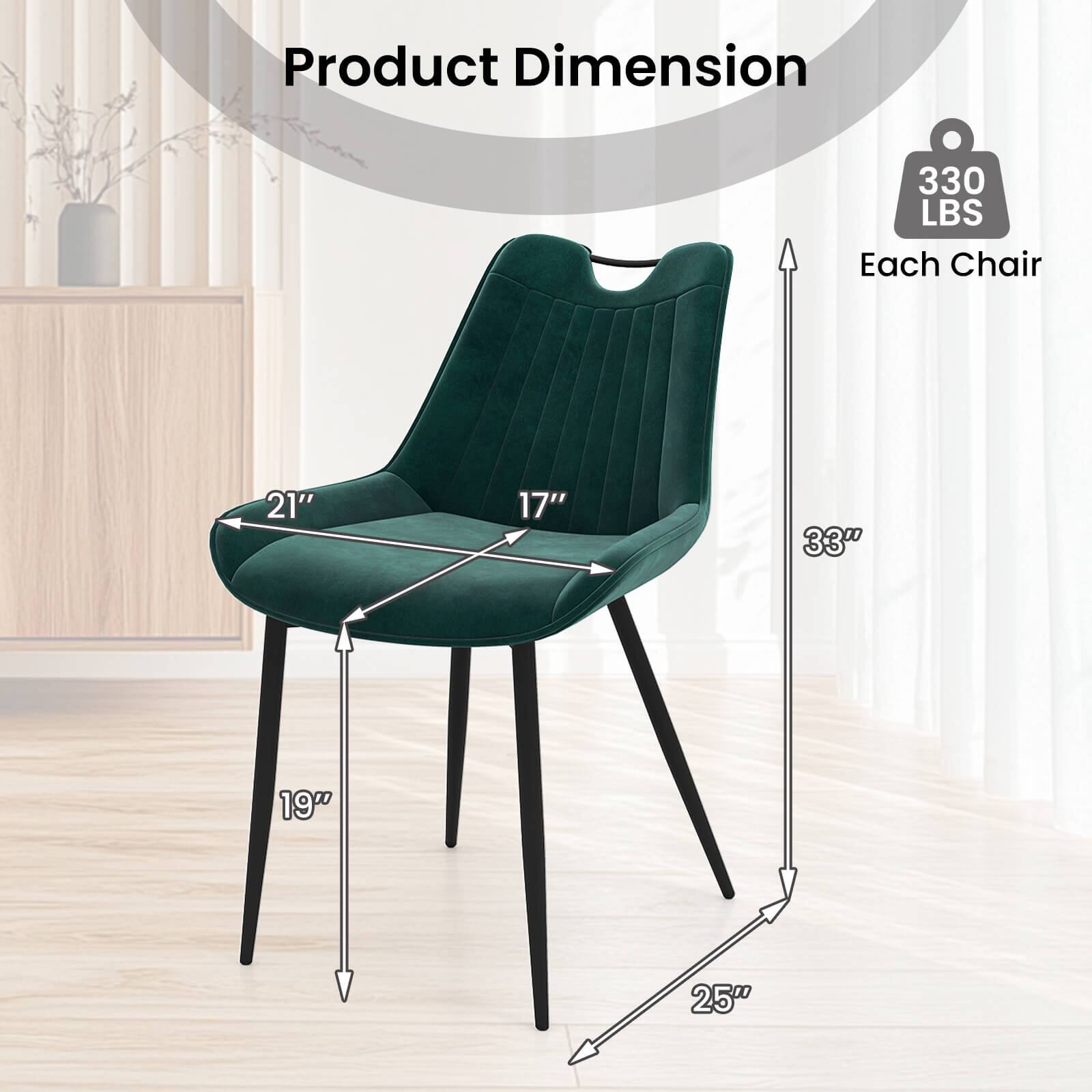 Product Dimension

Each Chair

330 LBS

21"  
17"  
33"  
19"  
25"