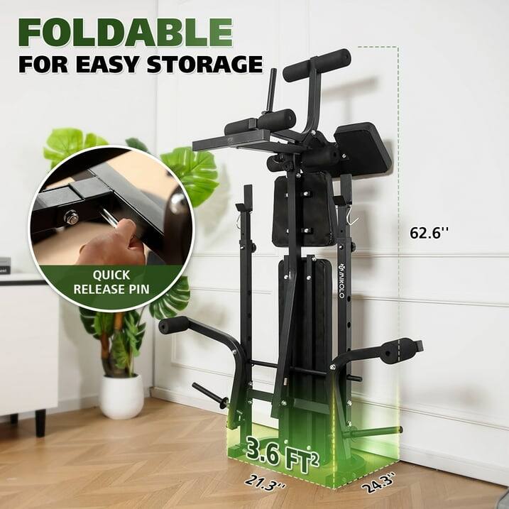 FOLDABLE FOR EASY STORAGE 62.6" QUICK RELEASE PIN 3.6 FT2 21.3" 24.3"