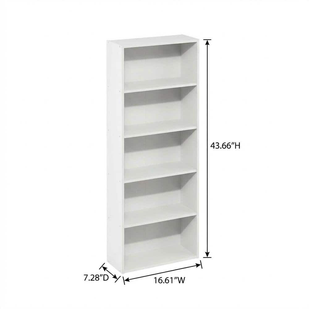 FurniFact - Wooden Bookcase with Adjustable Shelves for Living Room and Office - White price history on PriceWatchPro
