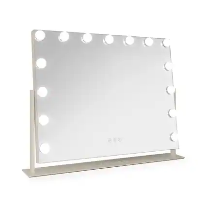 Front. Zadro - Zadro Hollywood Makeup Mirror - 25" x 20" - 15 LED Light Bulbs with Dimmable Brightness - Neutral.