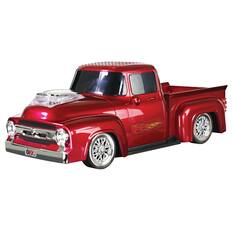 Front. QFX - Retro Truck Portable Bluetooth Speaker with Bass Radiator and LED Lights - Red.