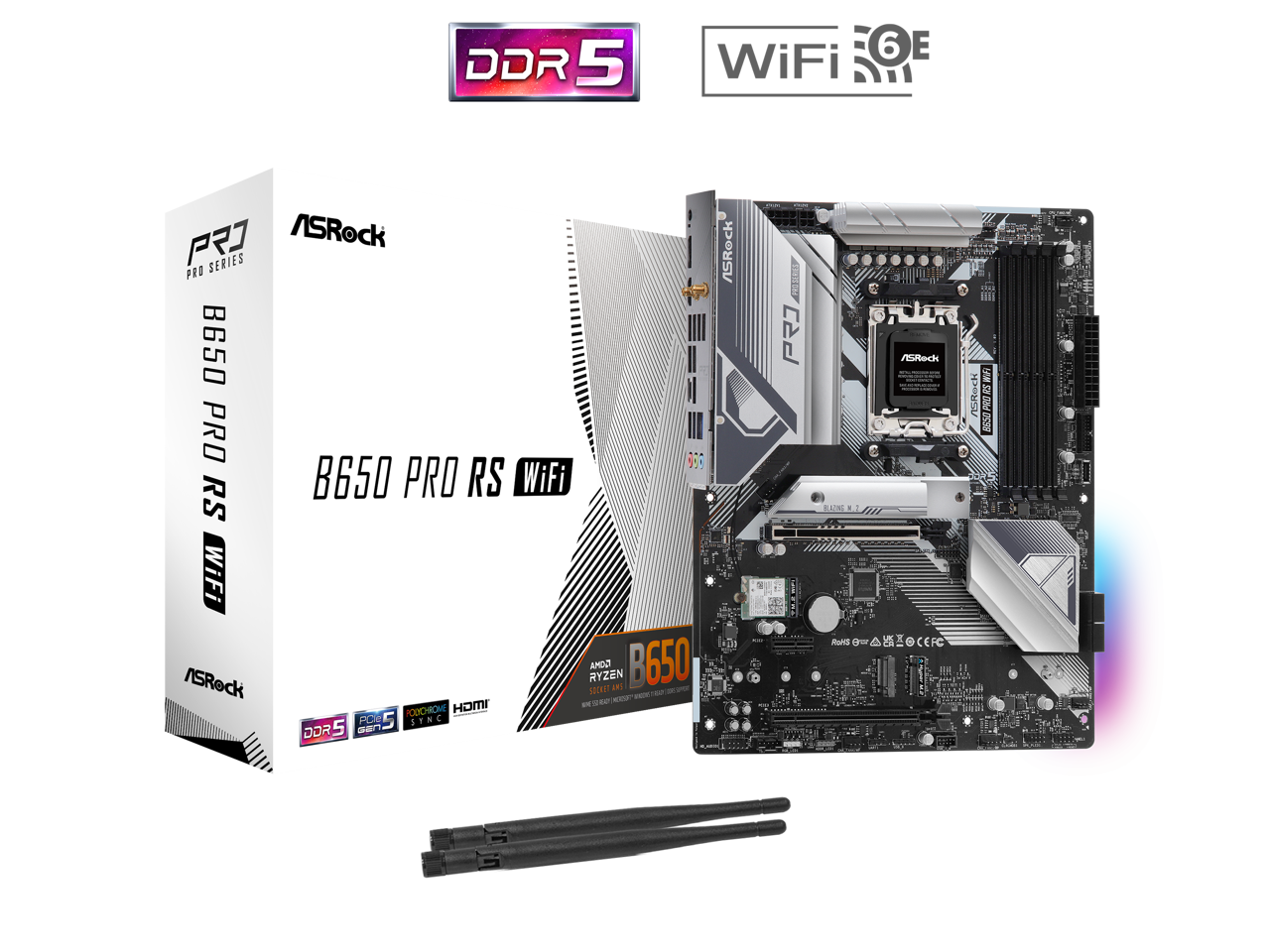 ASRock B650 Pro RS WiFi AM5 AMD B650 ATX Motherboard - Best Buy