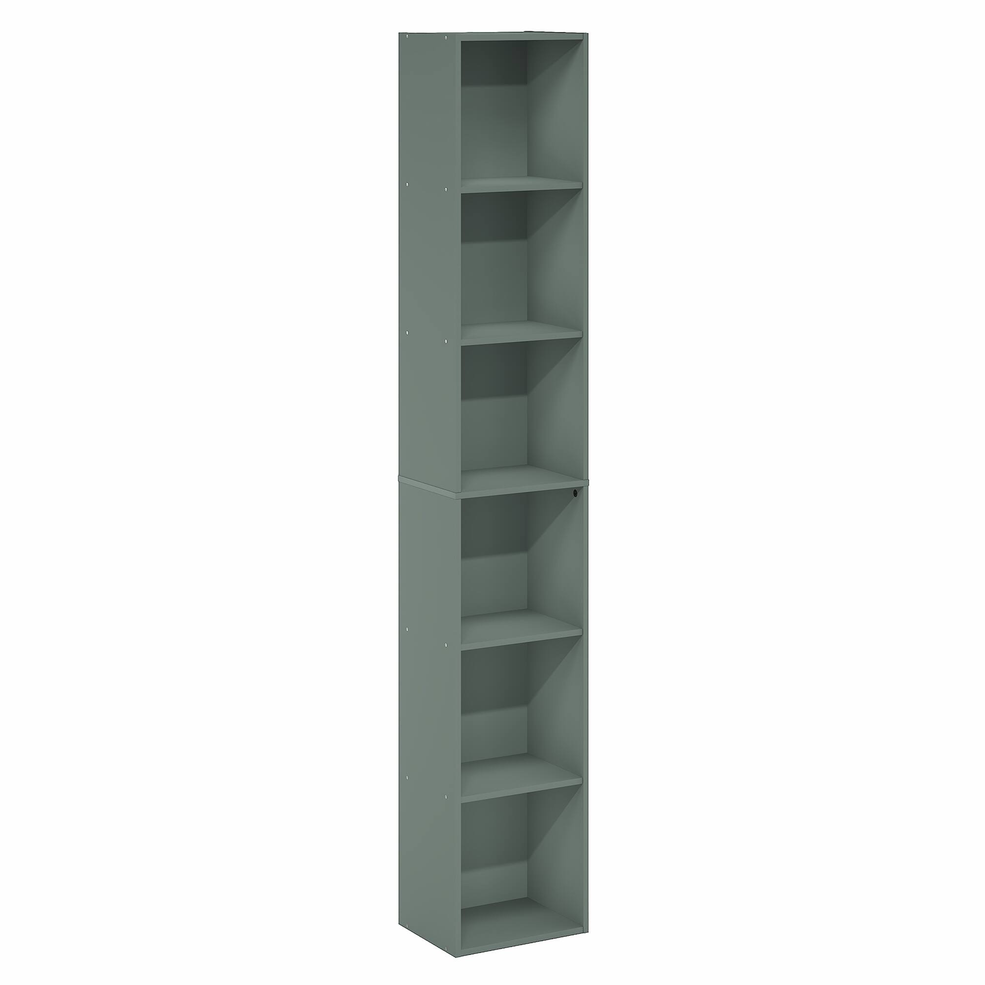 Alt View 5. Furinno - LUDER Book Shelf, 6-Tier Tall Modern Bookshelf, Bookcase with Open Shelving, Floor Standing Shelves, 9.3 x 12 x 71 - Sage Green.