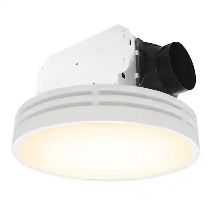 Front. Akicon - 110 CFM, 2 Sones Bathroom Fan with Light, 15 Watt Dimmable 3CCT LED Light with 5 Watt 2 Color Night Light, Round, White - White.