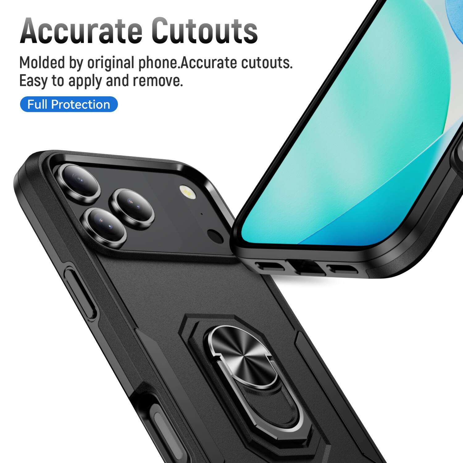 Accurate Cutouts  
Molded by original phone. Accurate cutouts. Easy to apply and remove.  
Full Protection