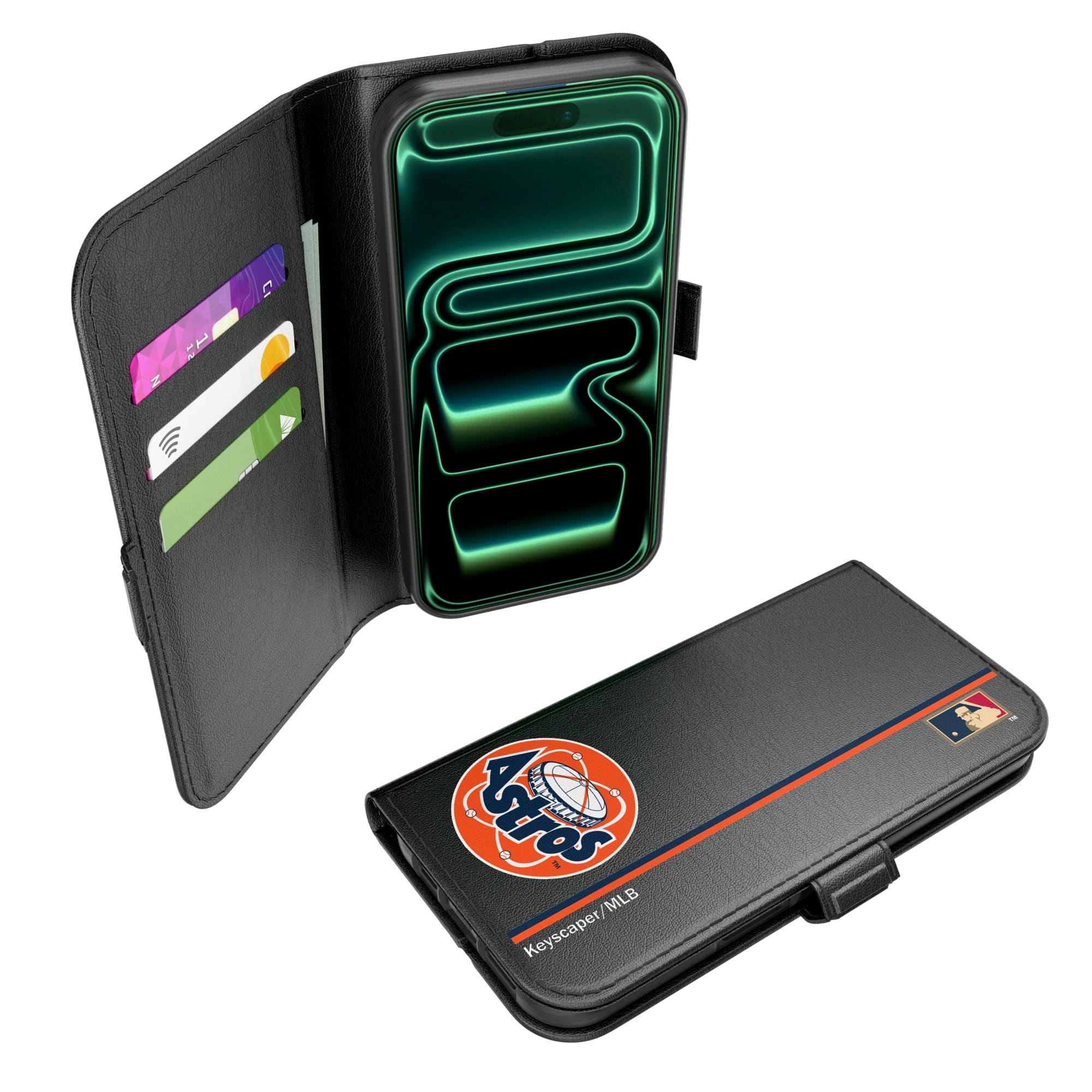 Keyscaper - MLB - Houston Astros iPhone Folio 2.0 Case - 17 Pro - Black price history on PriceWatchPro