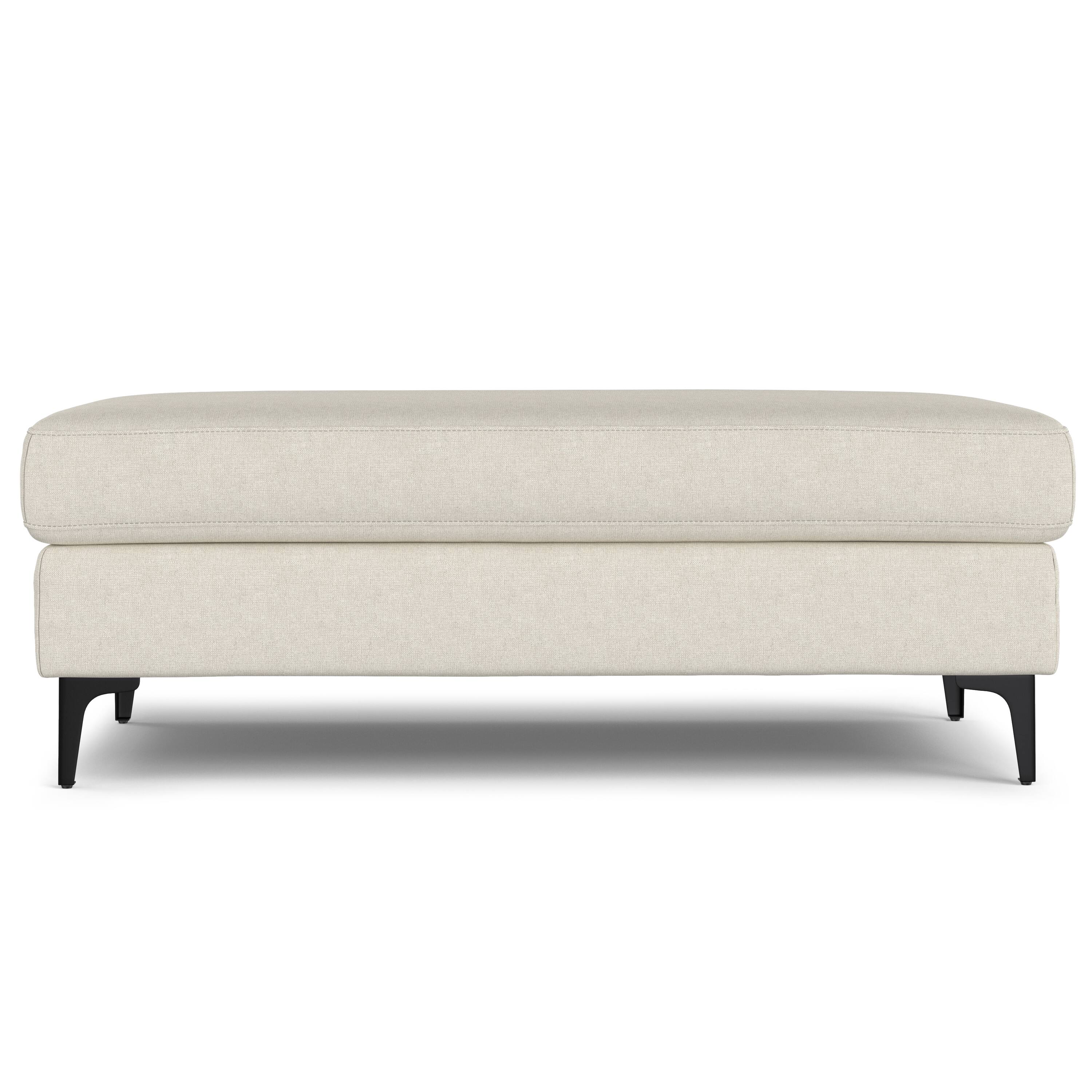 Left. Simpli Home - Ava Large Rectangular Ottoman in Tightly Woven Performance Fabric - Cream.