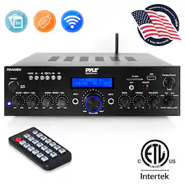 PYLE - Bluetooth Stereo Amplifier Receiver - Black