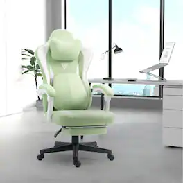 PexFix - Heated Massage Gaming Chair, Ergonomic PC Chair with Pocket Spring Cushion, Footrest & 330lbs Capacity - Green