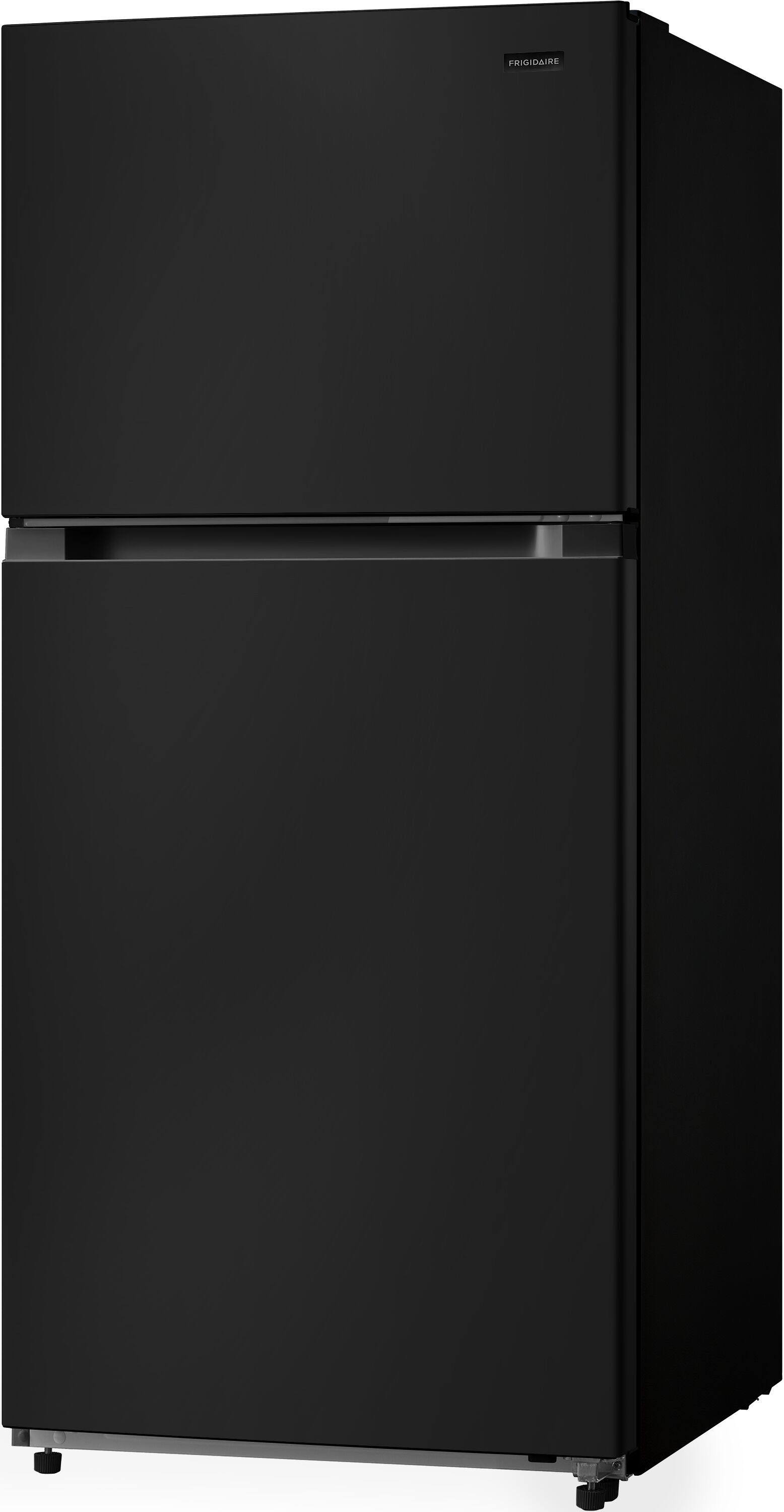 Left. Frigidaire - 22 Cu. Ft. Garage Ready Top Freezer Refrigerator - Black.