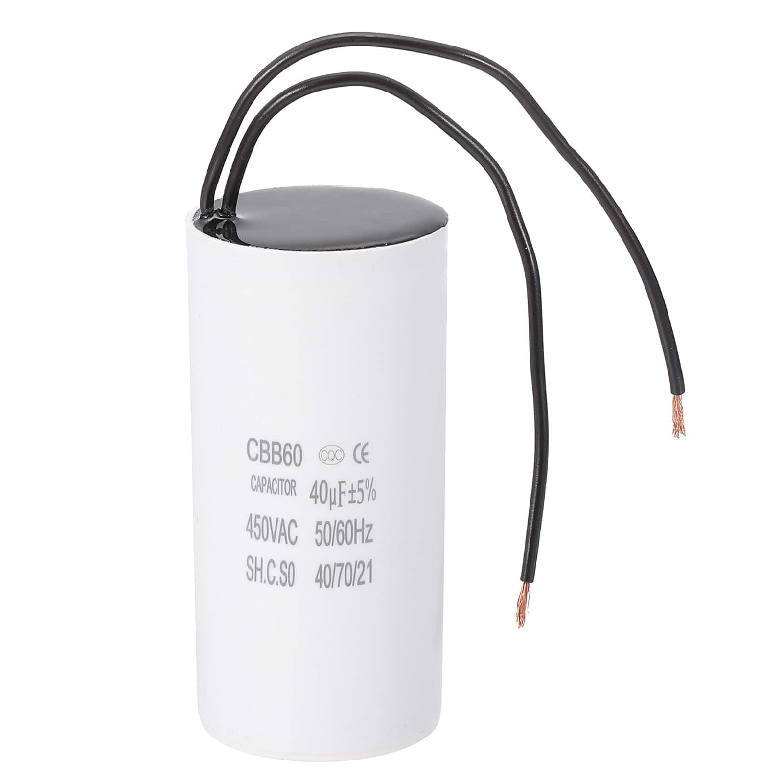 Unique Bargains - 40uF CBB60 Running Capacitor, AC 450V 2 Wires 50/60Hz for Refrigerators, Washing Machines, Water Pumps - White price history on PriceWatchPro