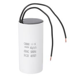 Unique Bargains - 40uF CBB60 Running Capacitor, AC 450V 2 Wires 50/60Hz for Refrigerators, Washing Machines, Water Pumps - White