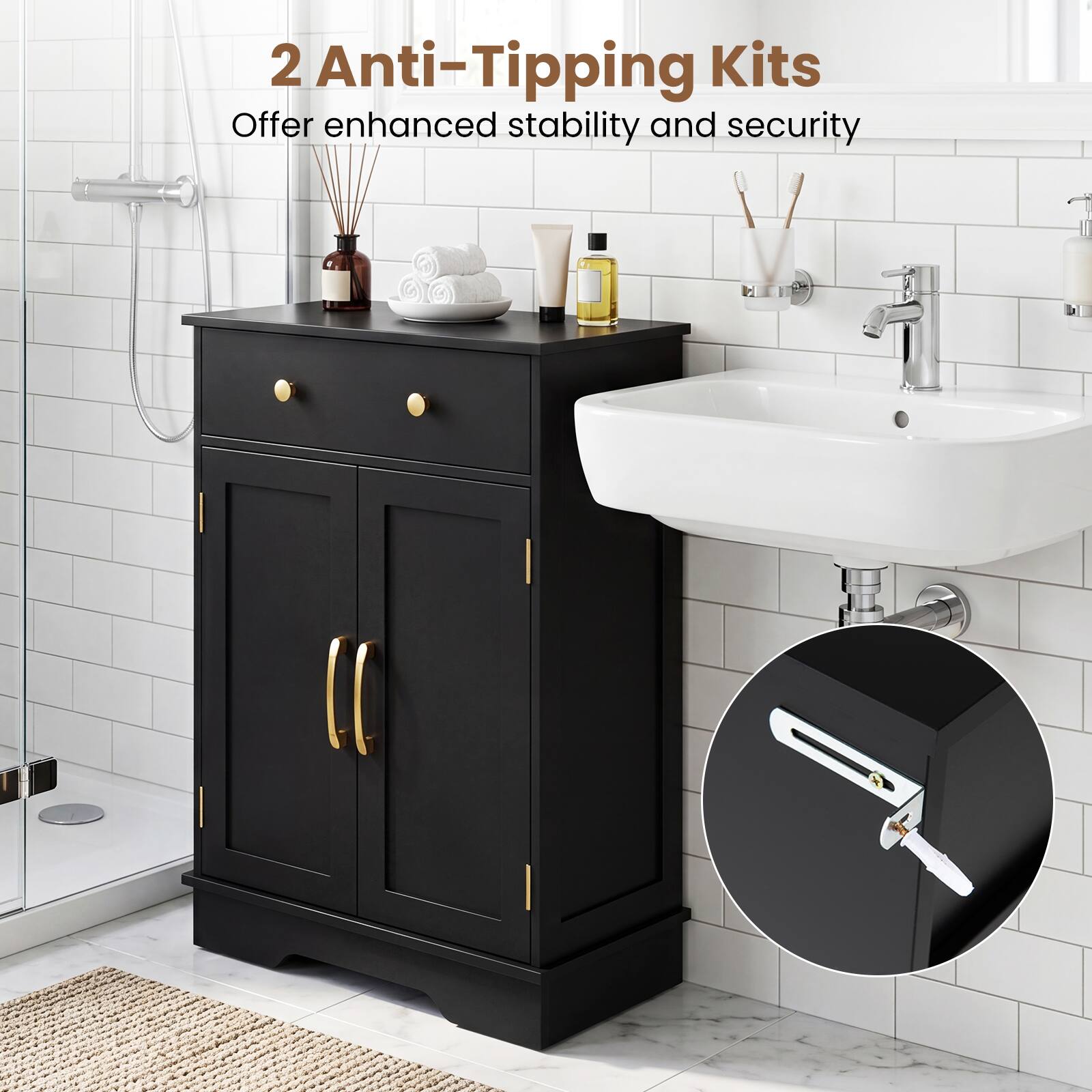 2 Anti-Tipping Kits  
Offer enhanced stability and security