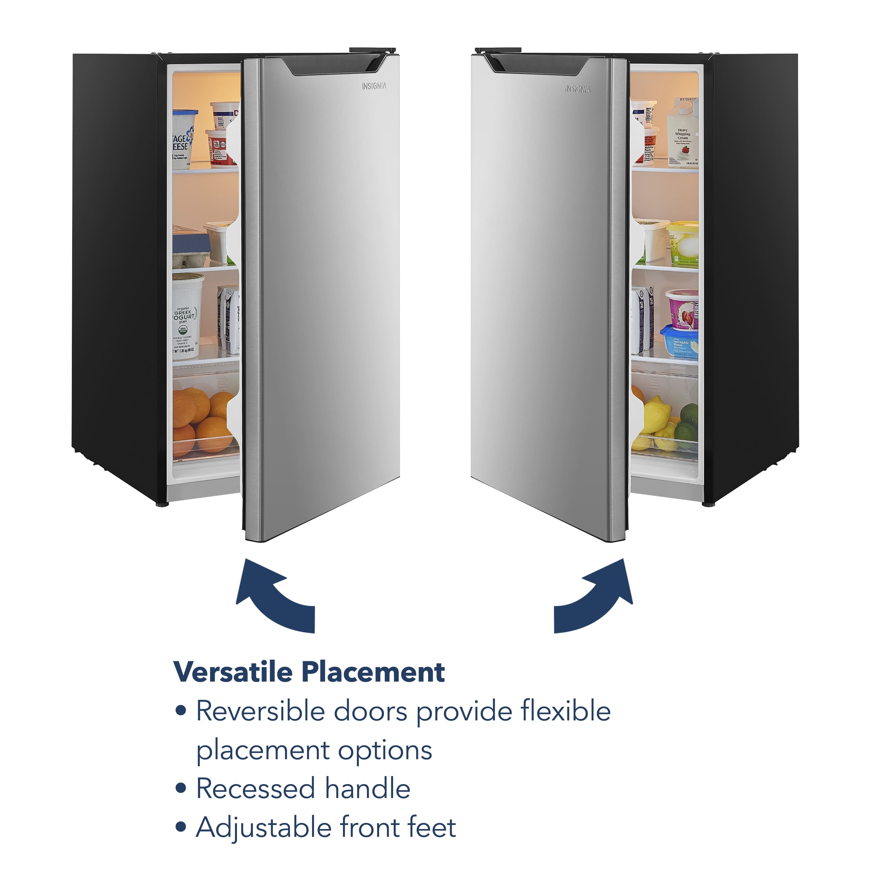 INSIGNIA Nuda AE S
Versatile Placement
- Reversible doors provide flexible placement options
- Recessed handle
- Adjustable front feet