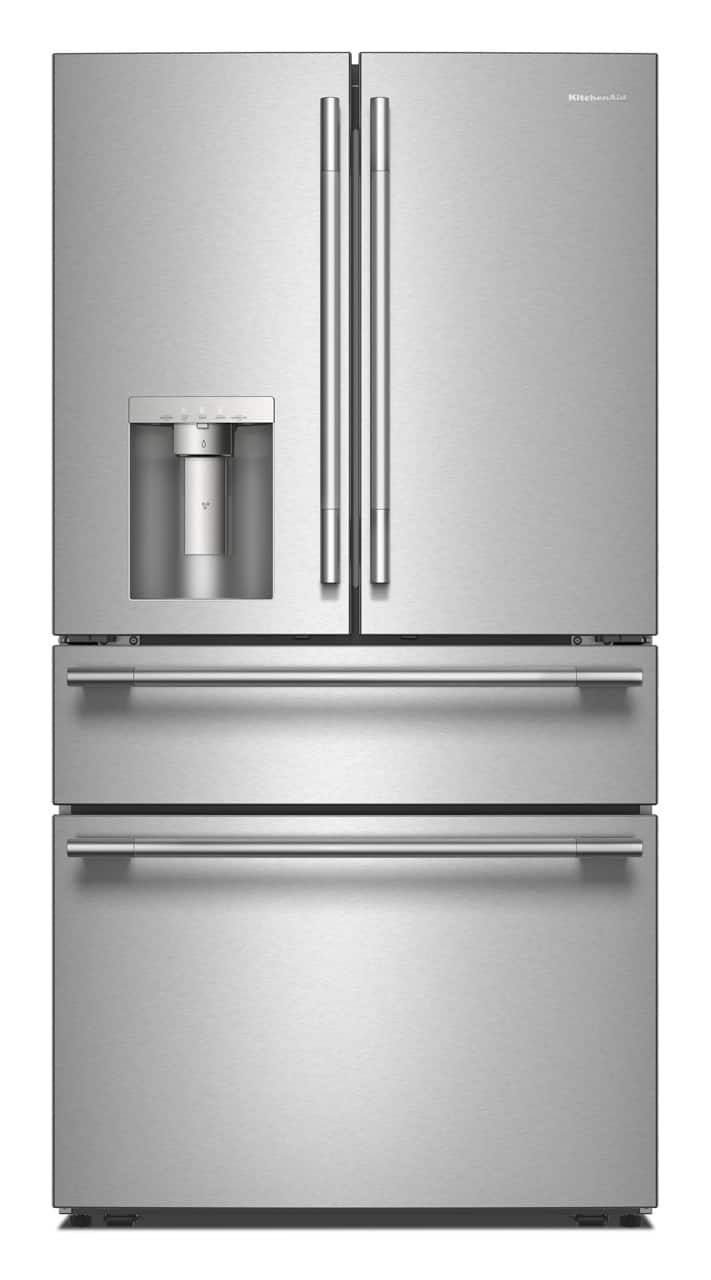 KitchenAid - 29 Cu. Ft. French Door Refrigerator with Exterior Water and Ice and FreshChill Full-Width Refrigerated Drawer - Stainless Steel