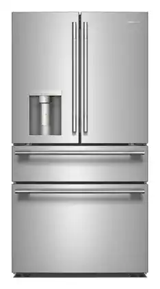 KitchenAid - 29 Cu. Ft. French Door Refrigerator with Exterior Water and Ice and FreshChill Full-Width Refrigerated Drawer - Stainless Steel
