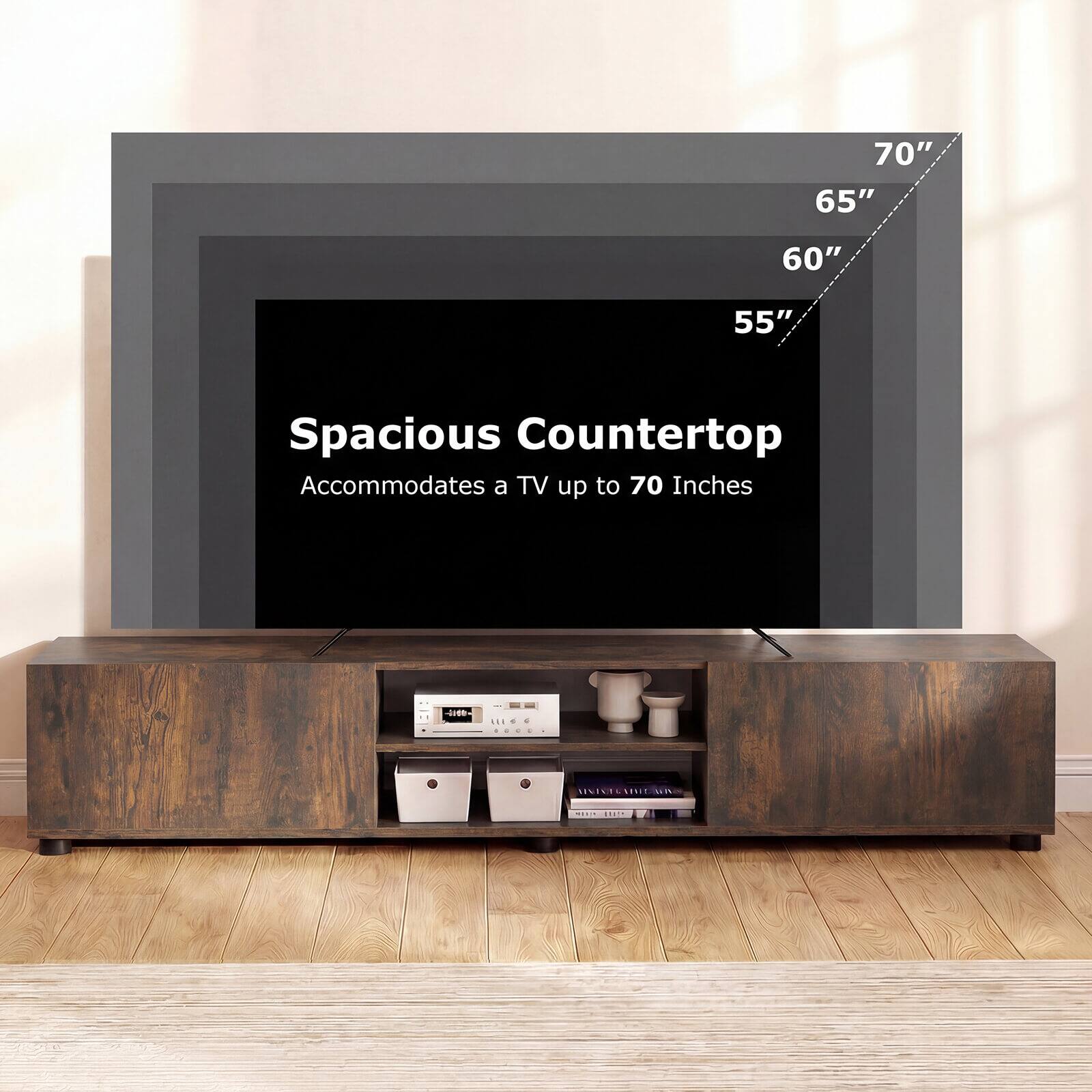 70" 65" 60" 55"  
Spacious Countertop Accommodates a TV up to 70 Inches  
2016  
11