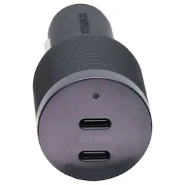 OtterBox - Premium Pro Dual Port USB-C Fast Charge Car Charger - 60W - Black