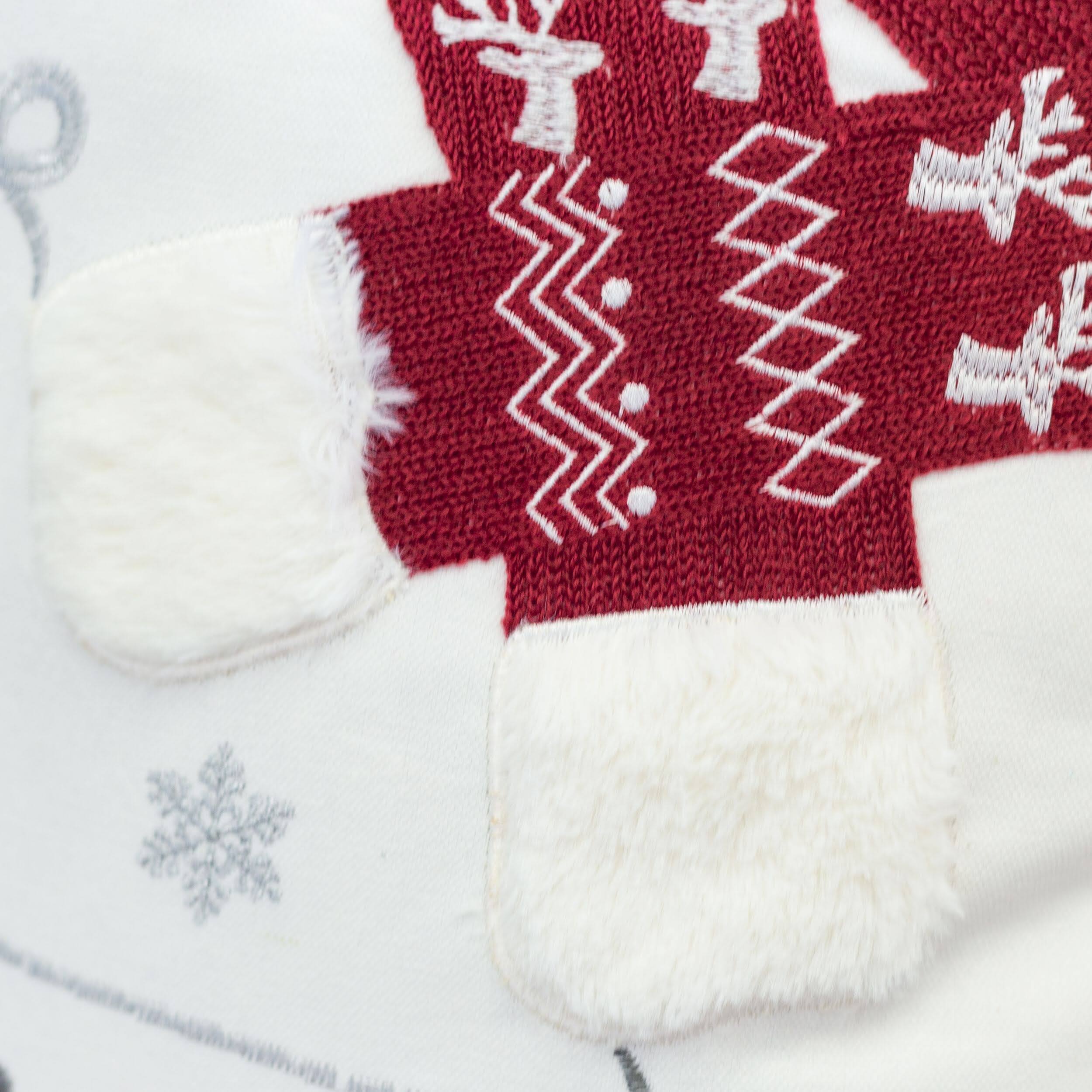 Back. LuXeo - Holiday Christmas Cotton Throw Pillow, Size: 20"x20" - RED.