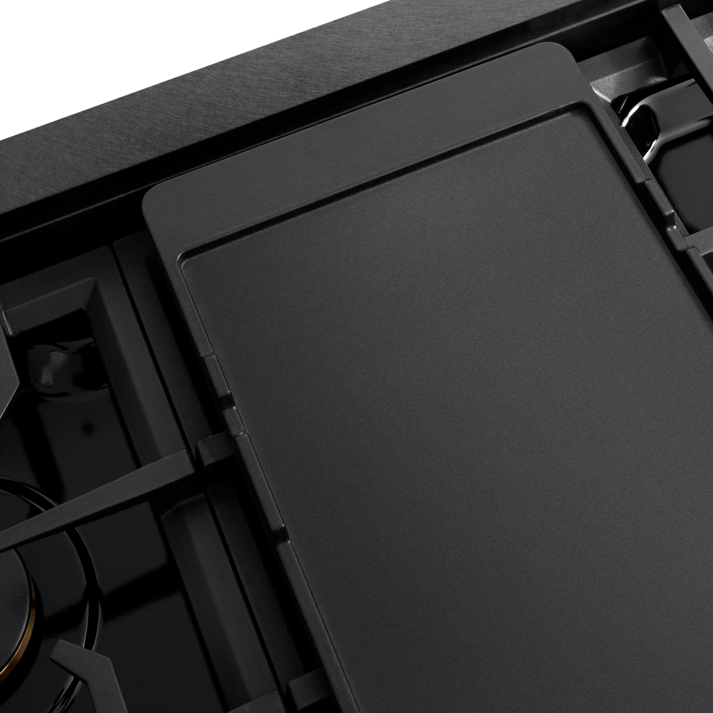 Back. ZLINE - ZLINE Autograph 48 in. 8 Burner Paramount Gas Rangetop in Black Satin Stainless Steel with Bronze Accents (SRTBSZ-48-CB) - Black Satin Stainless Steel.