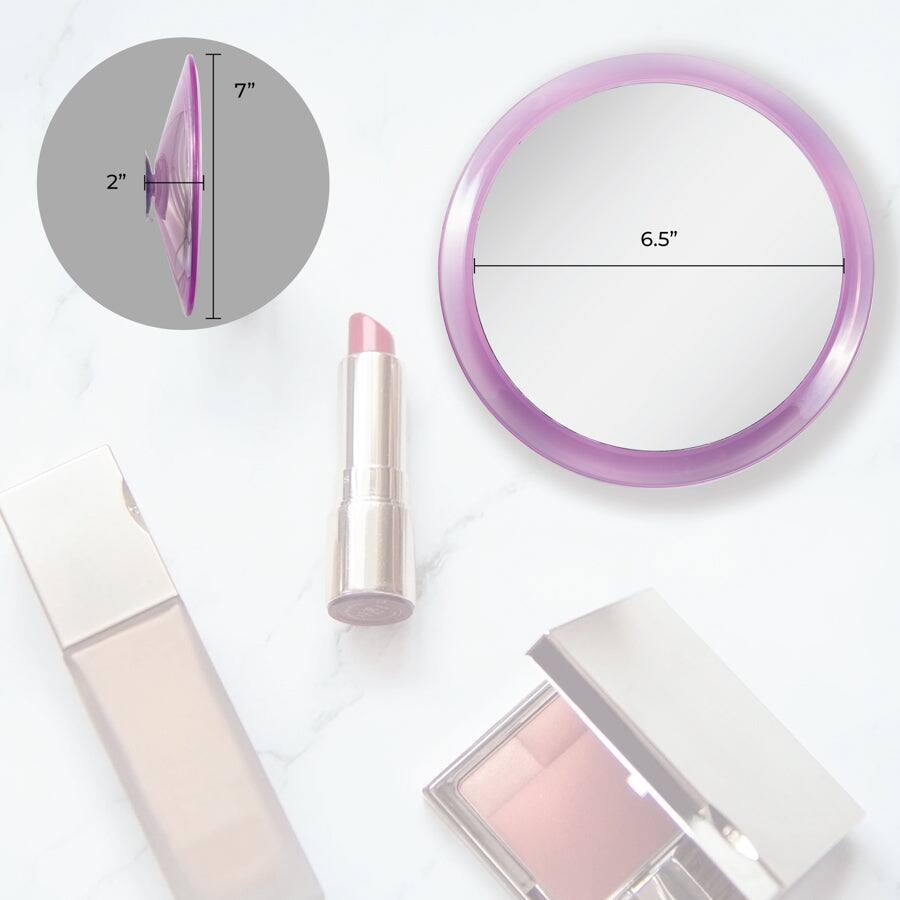 Left. Zadro - Traveling Wall Mounted Shower Mirror with 5X Magnification & Suction Cups - Purple.