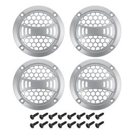 Unique Bargains - 4pcs 2" Speaker Grill Mesh Plastic Woofer Guard Protector Plastic Frame with Screws for Home Audio Car Speaker - Silver Gray
