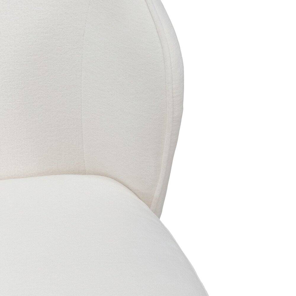 Front. Liberty Furniture Industries - Accent Dining Chair with Castors - Rounded Arm - Ivory Upholstry - White.