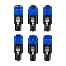 Front. 5 CORE - 5Core Speakon Adapter High Quality Audio Jack Male Audio Pin Speaker Adapter Connector - Blue.