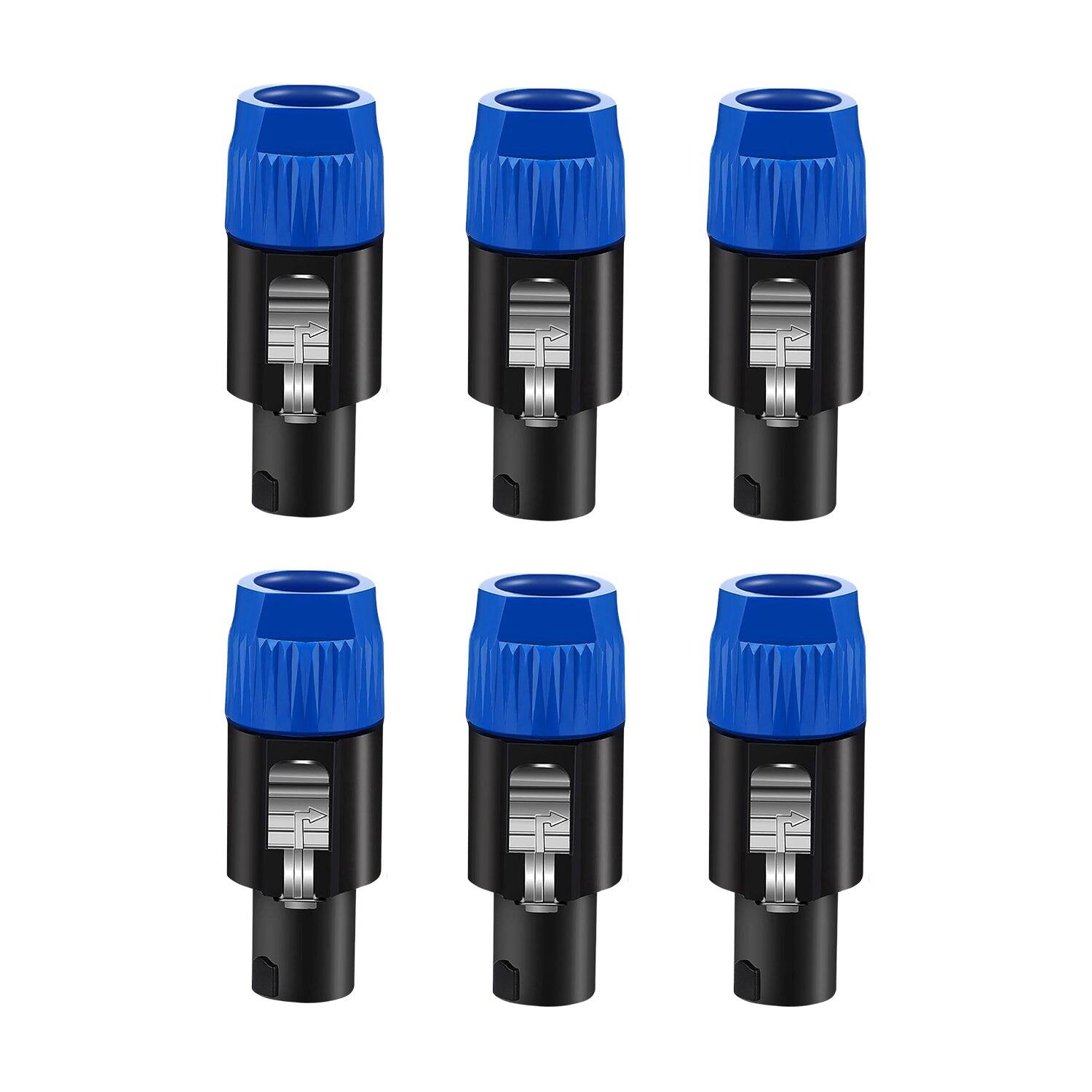Front. 5 CORE - 5Core Speakon Adapter High Quality Audio Jack Male Audio Pin Speaker Adapter Connector - Blue.