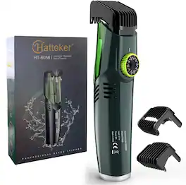 HATTEKER - Vacuum Hair Clipper for Men,IPX6 Waterproof, USB-C Rechargeable Quiet Hair Trimmer 1–20 mm Adjustable Length - Green