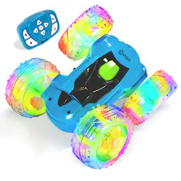 Contixo - SC3 RC Flip Racer Stunt Car – 4WD Double‑Sided 360° Flip & Gesture Wristband - Blue