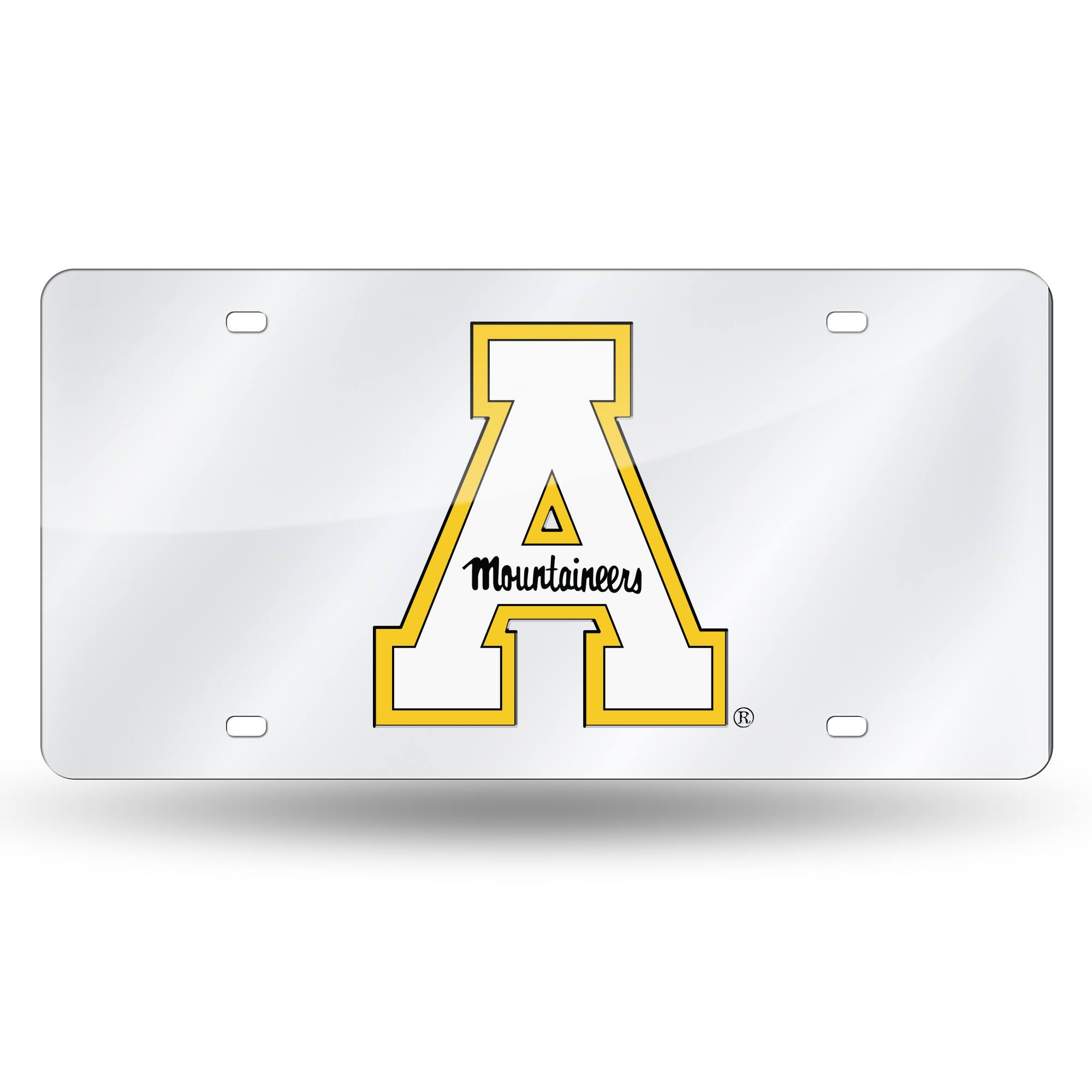 Appalachian State Mountaineers Mirrored Laser Cut License Plate Laser Tag