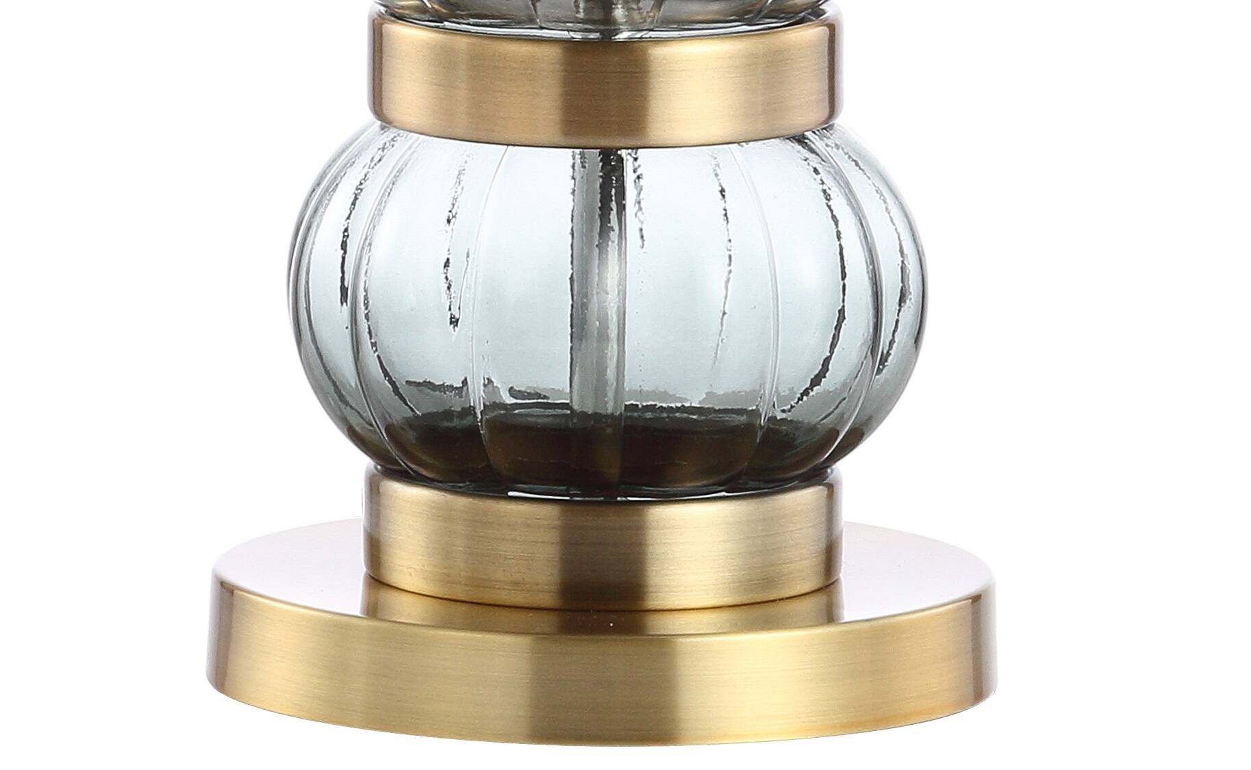 Alt View 4. Jonathan Y - Linna 27.5" Glass/Metal Table Lamp, Smoked Gray/Brass Gold - Smoked Gray/Brass Gold.