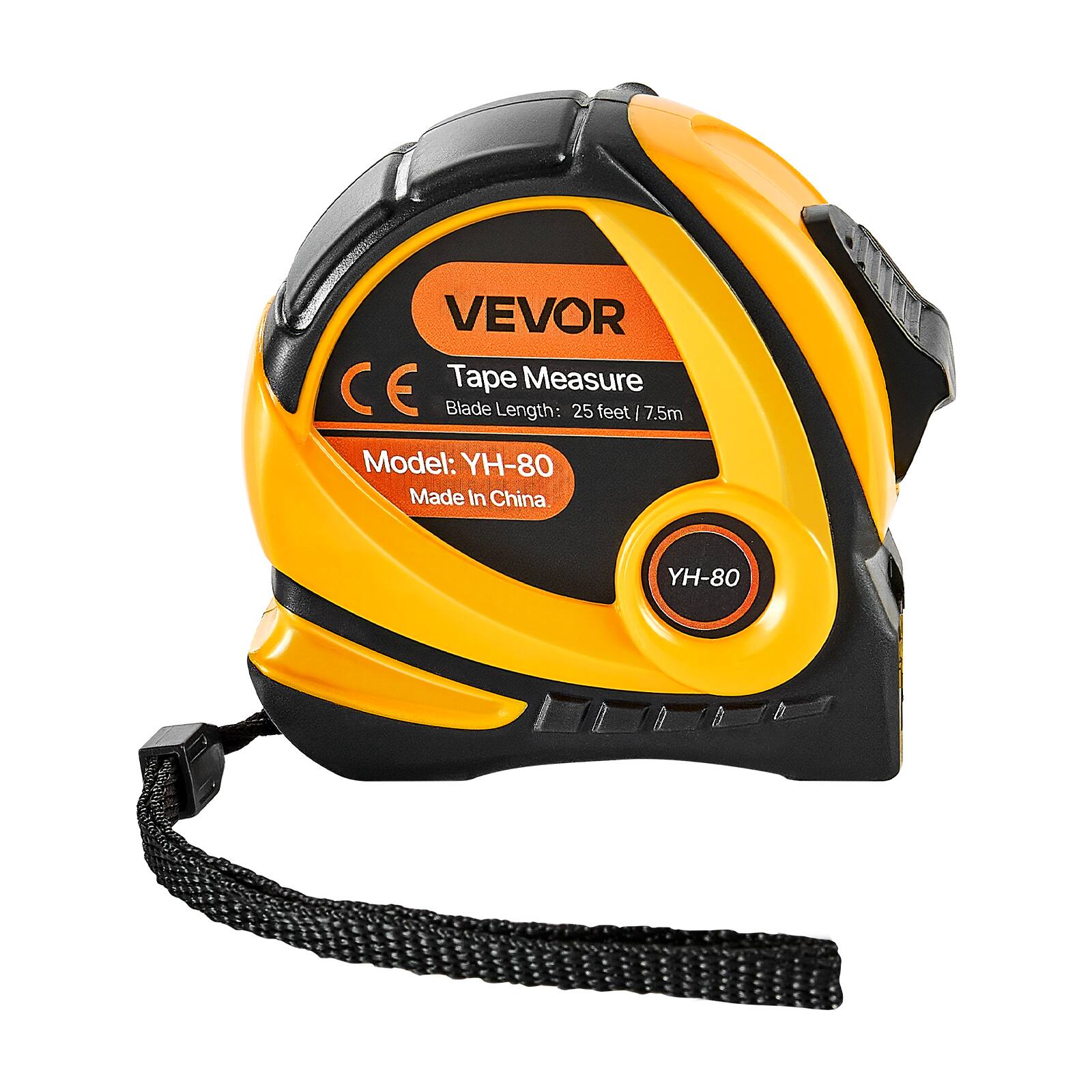 VEVOR  
Tape Measure  
Blade Length: 25 feet / 7.5m  
Model: YH-80  
Made in China  
YH-80