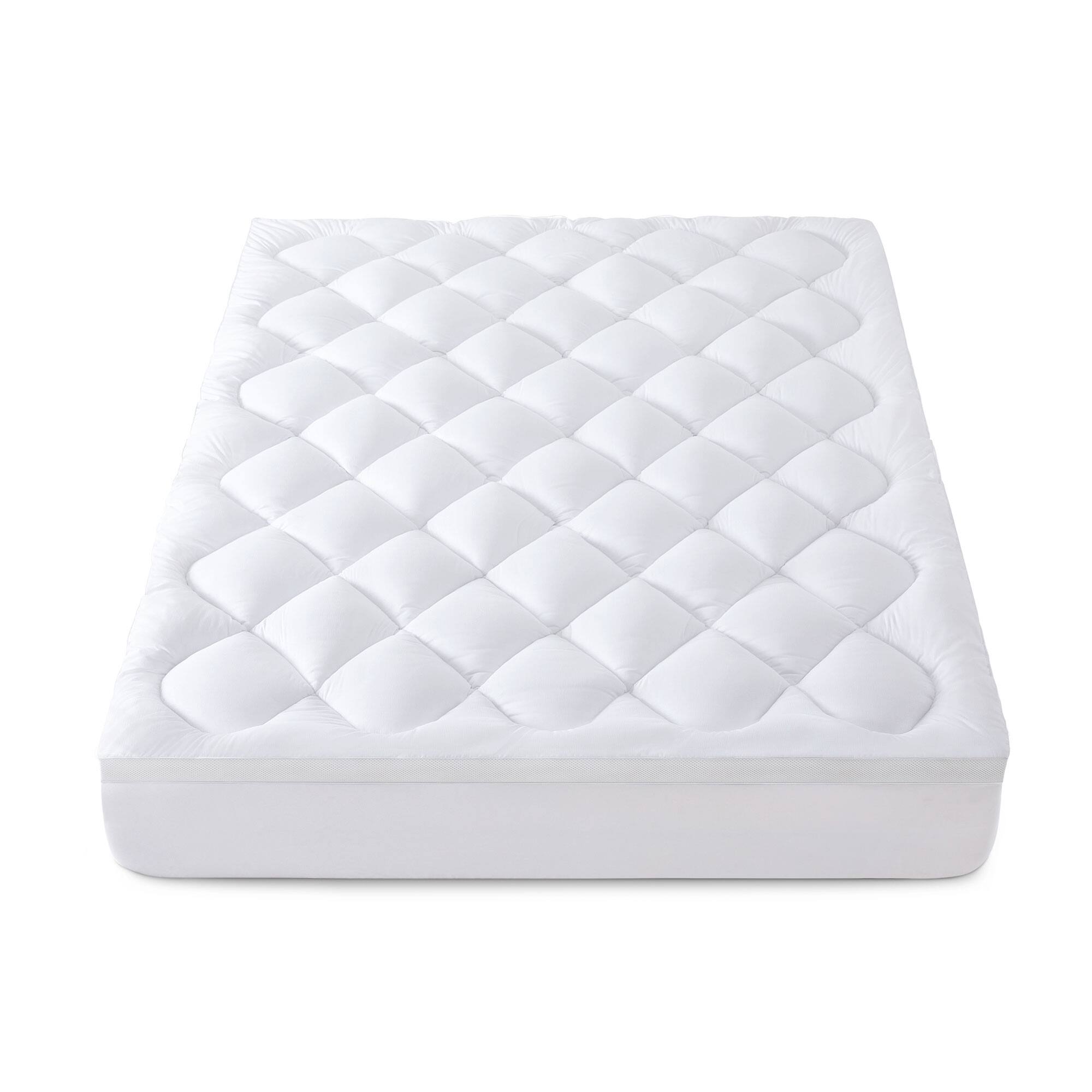 Alt View 1. Peace Nest - Peace Nest 3-inch Soft Fitted Quilted Foam Mattress Pad with Elastic Deep Pocket, Full - White.