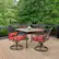 Alt View 21. Hanover - Montclair 5-Piece Patio Dining Set with 4 Swivel Rockers and a 40-Inch Square Table - Chili Red/Brown.