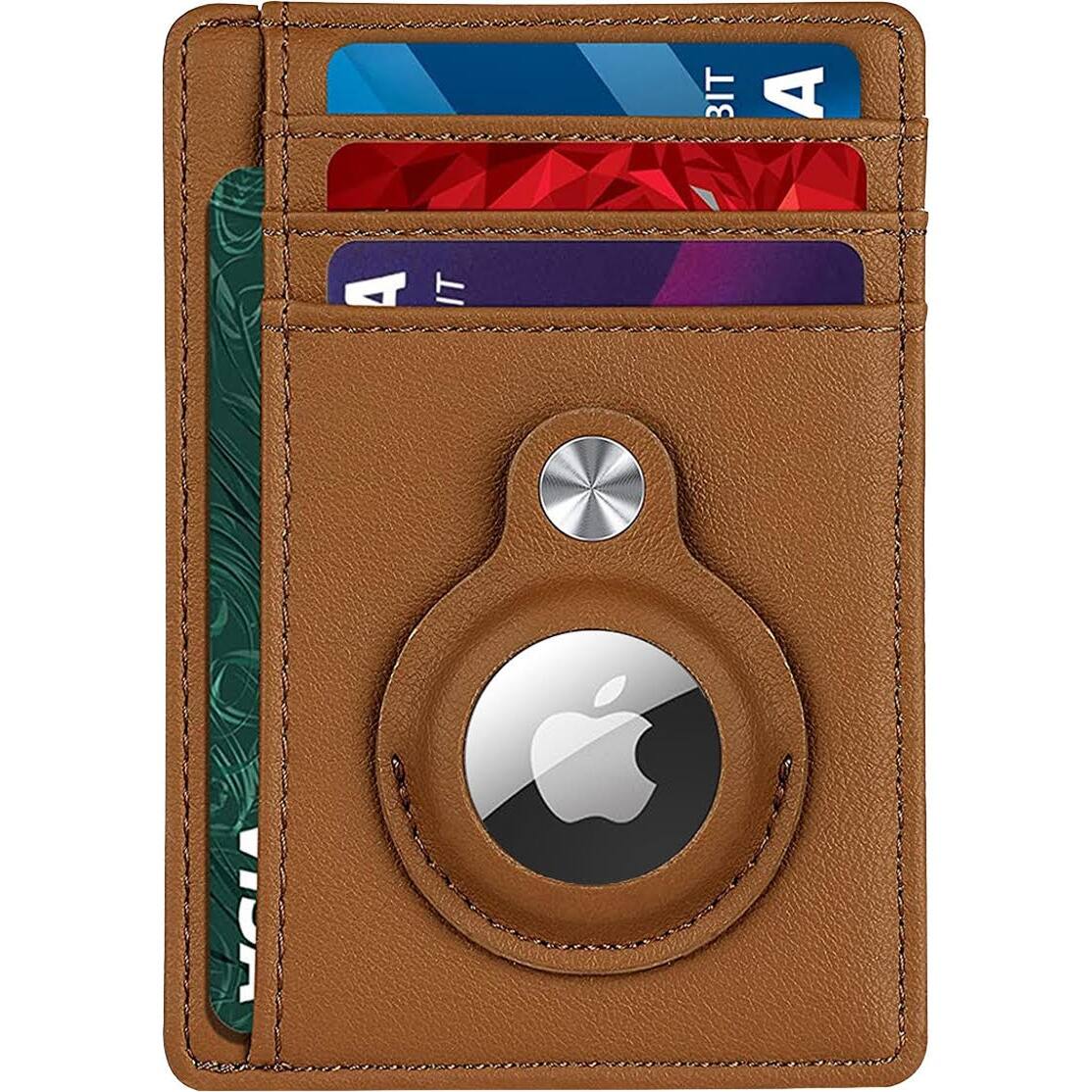 Alt View 17. SaharaCase - Slim Genuine Leather Wallet Case for Apple AirTag - Brown.