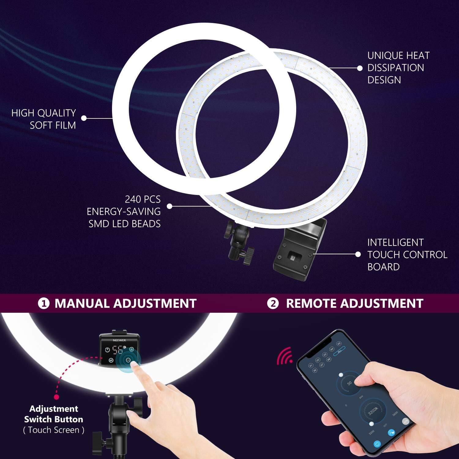 UNIQUE HEAT DISSIPATION DESIGN  
HIGH QUALITY SOFT FILM  
240 PCS ENERGY-SAVING SMD LED BEADS  
INTELLIGENT TOUCH CONTROL BOARD  

1 MANUAL ADJUSTMENT  
2 REMOTE ADJUSTMENT  

- 1 Adjustment Switch Button (Touch Screen)