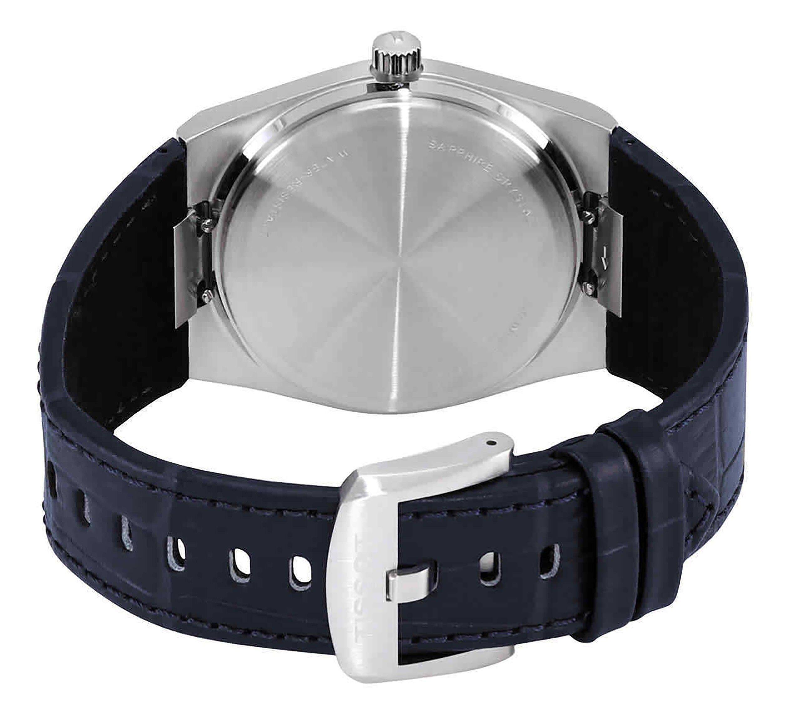 Left. Tissot - T-Classic PRX Leather Strap Blue Dial Quartz T137.410.16.041.00 100M Men's Watch - Blue.