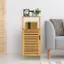 Alt View 12. Costway - Bamboo Bathroom Storage Floor Cabinet w/Door and Shelf Corner Cabinet - Burlywood.
