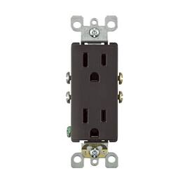 Leviton - Decora 15 amps 125 V Duplex Outlet 5-15R 1 pk - Brown