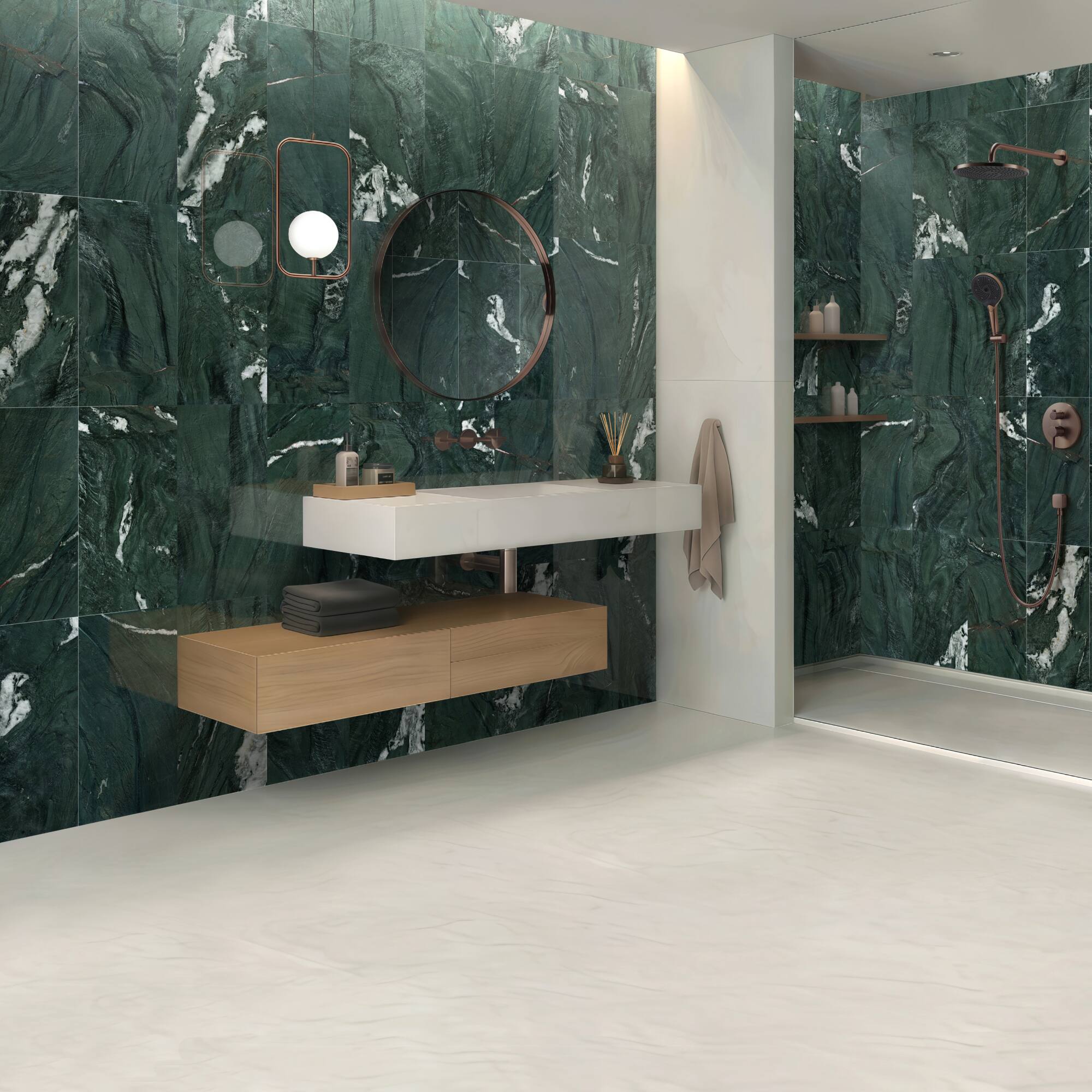 Alt View 5. GOODSILO - Premium Green Natural Marble Tiles for Elegant Wall and Floor Applications - Green,Green Multi.